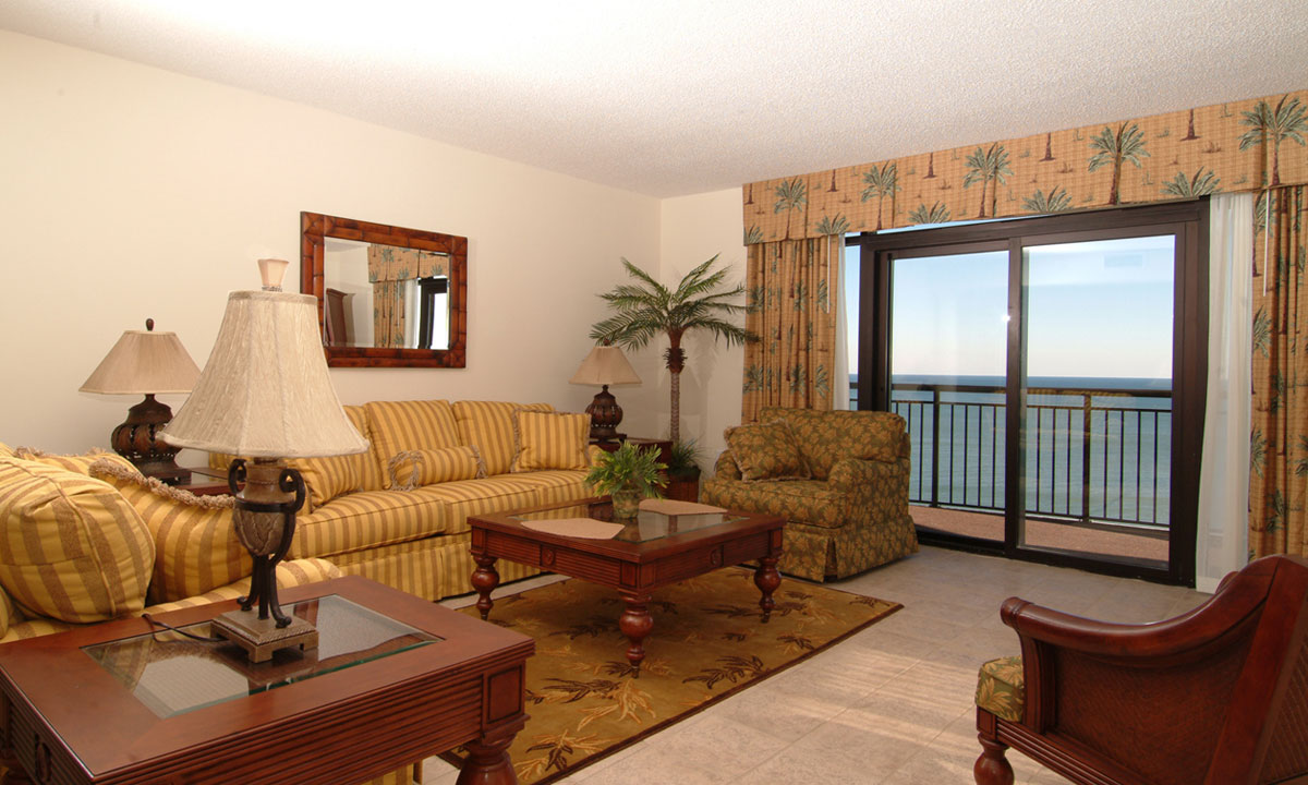 condo living area at south wind on the ocean resort