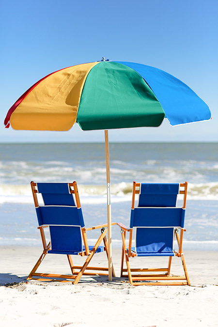 Beach Chairs and Umbrella in Myrtle Beach