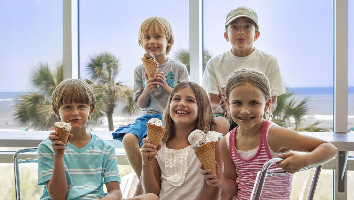 Kids having ice cream