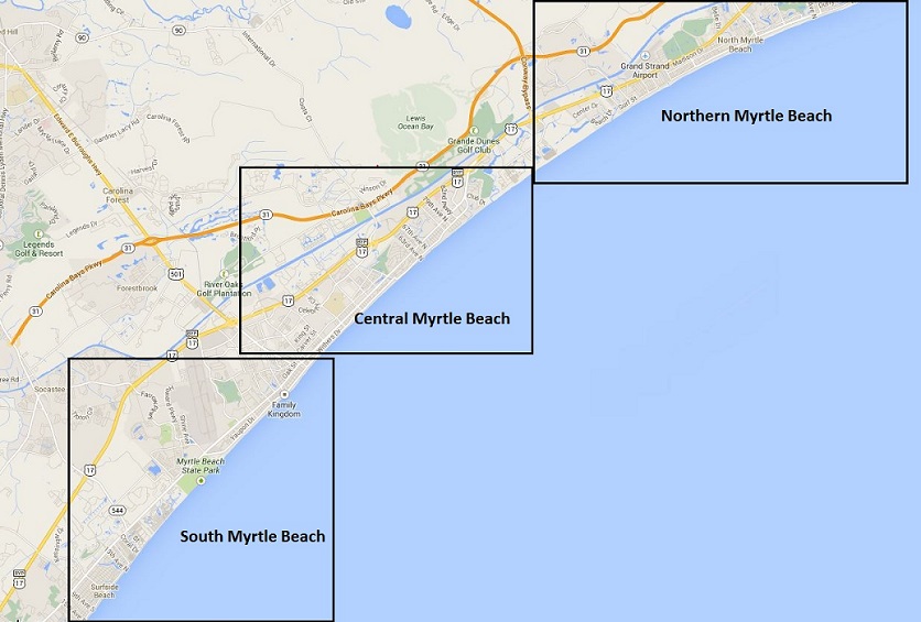 Map of Myrtle Beach