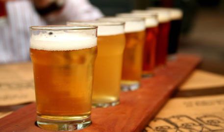 a flight of beer