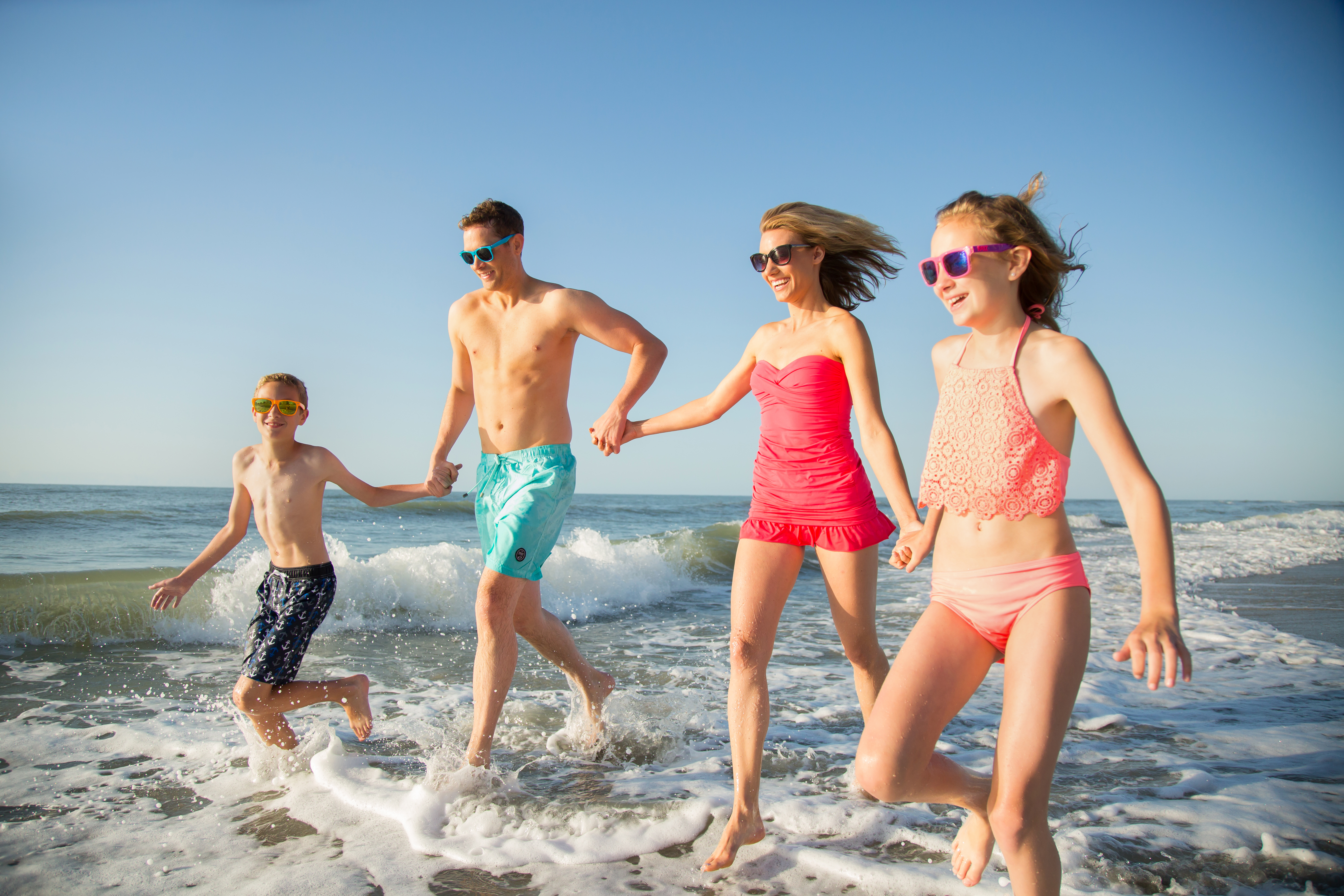 family on the beach