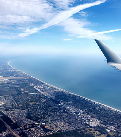 View from airplane in Myrtle Beach