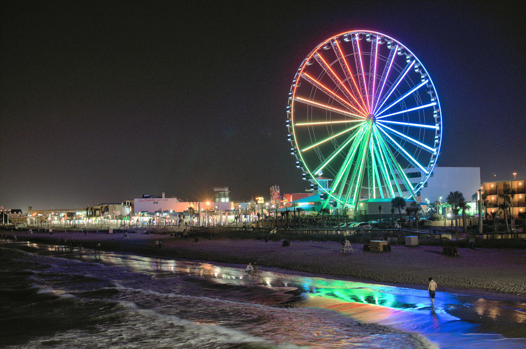 myrtle beach skywheel at night