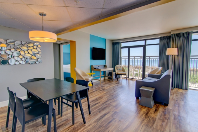 Living room and dining area