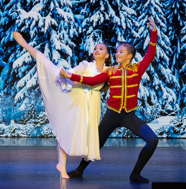 Nutcracker performers on stage