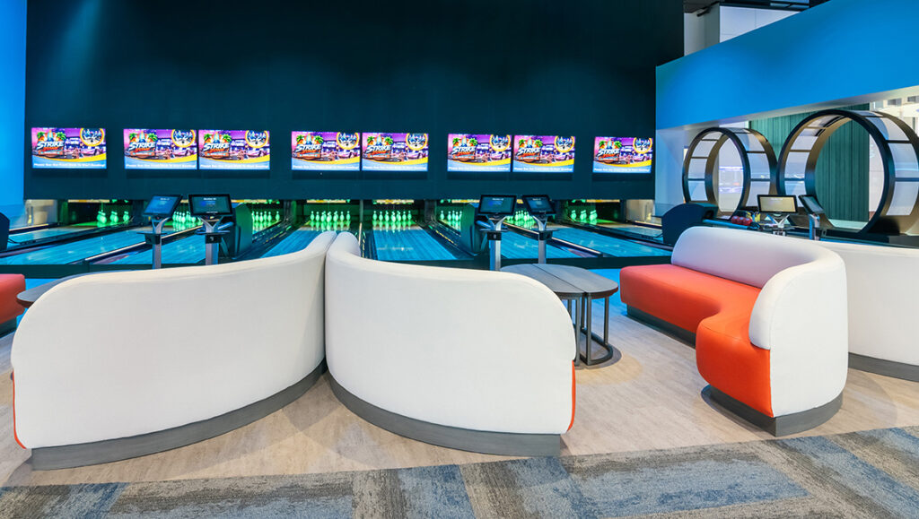 Duckpin bowling area