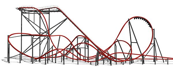 Rendering of roller coaster